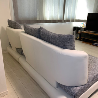 Bella curva  ホワイト×グレー　３人掛け＋ソファベッドの画像