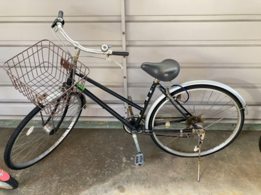 26インチ自転車　6段変速ギア　大型カゴ付