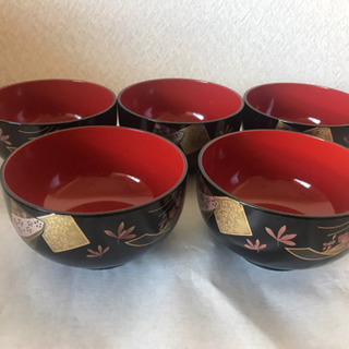 新品未使用　汁碗5客セット お椀