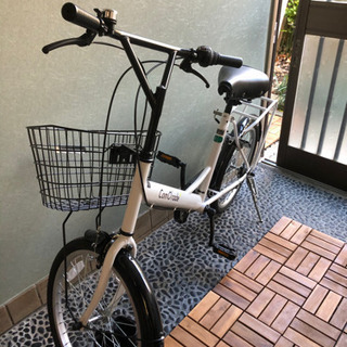 自転車　売ります　白　ミニベロ