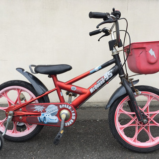 16インチ　カーズ自転車(補助輪付き)