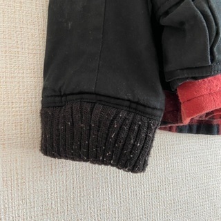 重ね着風ジャンパー レディース アウターの画像