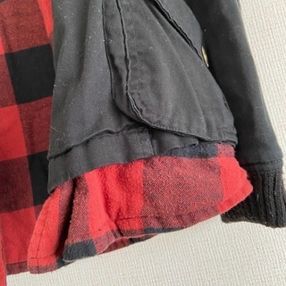 重ね着風ジャンパー レディース アウターの画像