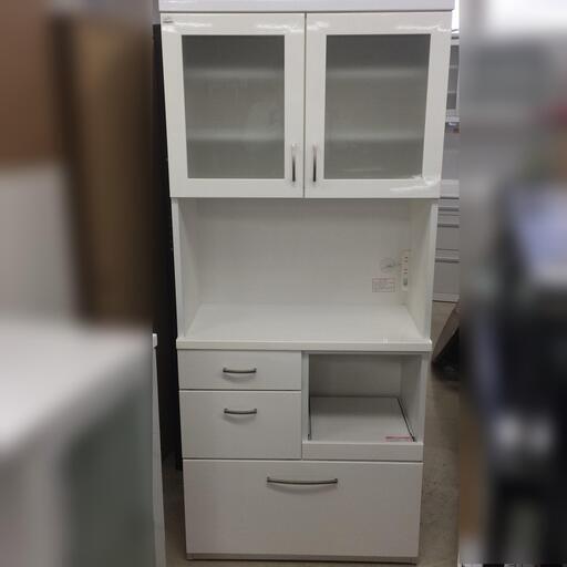 J434 ニトリ 食器棚 レンジボード コパン COPAIN-80KB-WH ホワイト 800×400×1800 クリーニング済み