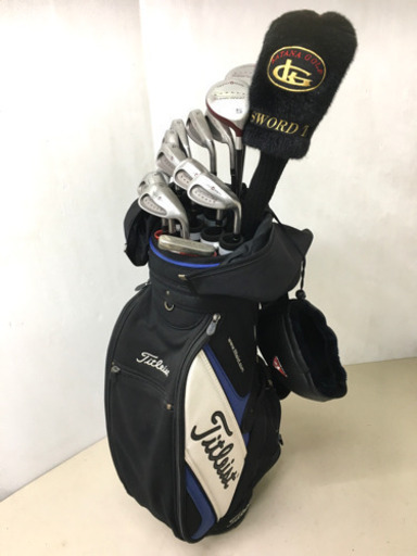 SOLD！◆Taylor Made 等◆ゴルフクラブ 14本セット＋Titleist キャディバッグ＋レインウェア等付属品多数付