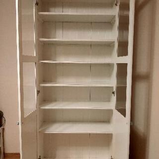 【美品】IKEA/イケア　LIATORP リアトルプ 食器棚 書棚 ガラス扉付 ホワイトの画像
