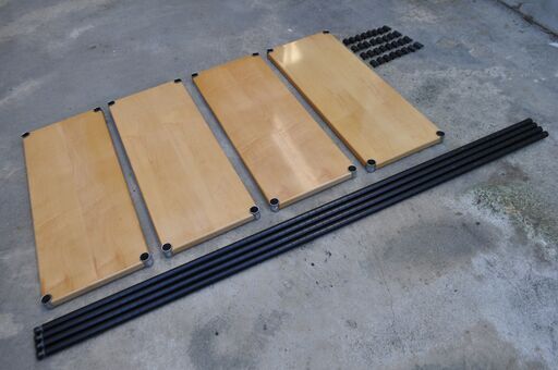 ホーム エレクター  ERECTA ポール径25mm 幅90×奥行35×高さ190cm ウッドシェルフ メイプル 4段