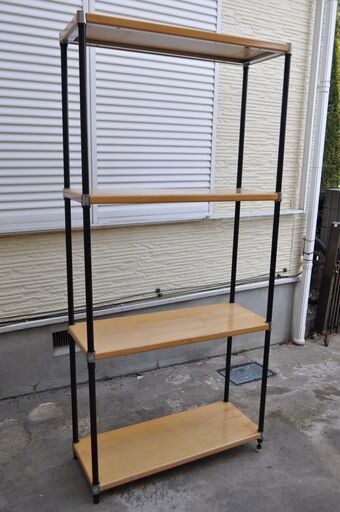 ホーム エレクター Home ERECTA ポール径25mm 幅90×奥行35×高さ190cm ウッドシェルフ メイプル 4段 
