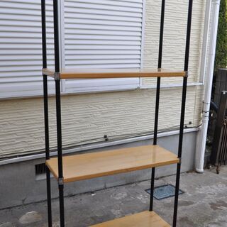 ホーム エレクター Home ERECTA ポール径25mm 幅90×奥行35×高さ190cm ウッドシェルフ メイプル 4段 の画像