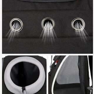【お値下げ！】SR006◆)小型犬・猫用 通気性OKなキャリーバッグ リュック型 ダークグレー オシャレ ペット用品 【取りに来られる方限定の画像