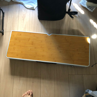 【高さ変更可能】ウッド調アウトドアテーブルセットキャンプの画像