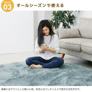 ラグマット ラグカーペット マイクロファイバー シャギーラグ（サイズ：185×185　厚み10mm）の画像