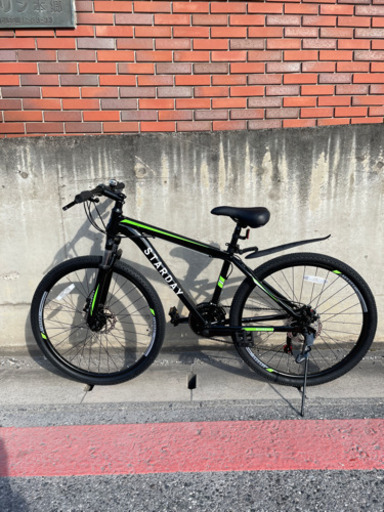 21段変速　マウンテンバイク　前後ディスクブレーキ　ロードバイク　クロスバイク　自転車　26インチ　ブラック