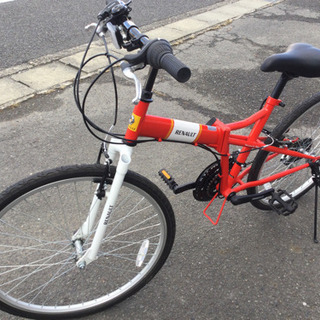 中古 折りたたみ 自転車 26型 前3段変速 後6段変速 RENAULT レッド