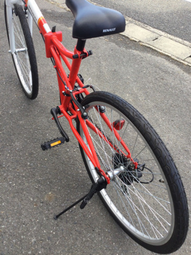 中古 折りたたみ 自転車 26型 前3段変速 後6段変速 RENAULT レッド