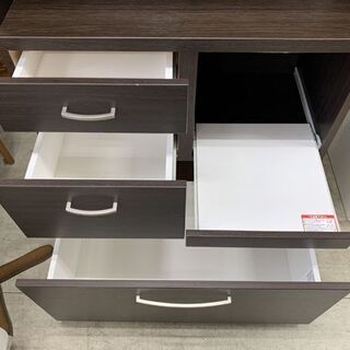 ニトリ ミドルレンジボード 幅79cm 木製 ダークブラウン系 キッチン