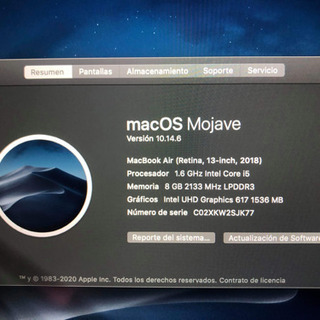 値下げしました。mac book Air 2018 8Gbの画像