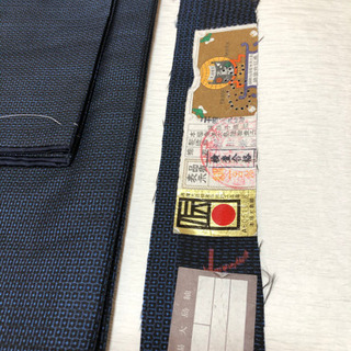 新品　紳士大島紬アンサンブル一式肌襦袢、長襦袢、羽織りひも兵児帯付きの画像