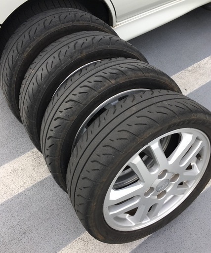 『 BS，ポテンザ・RE-71R  』15インチ，ダイハツ純正アルミホイール，中古タイヤ 4本セット，
