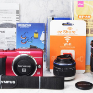 極上○純正Wズームレンズキット○Wi-Fi転送○オリンパス E-PL1S 1