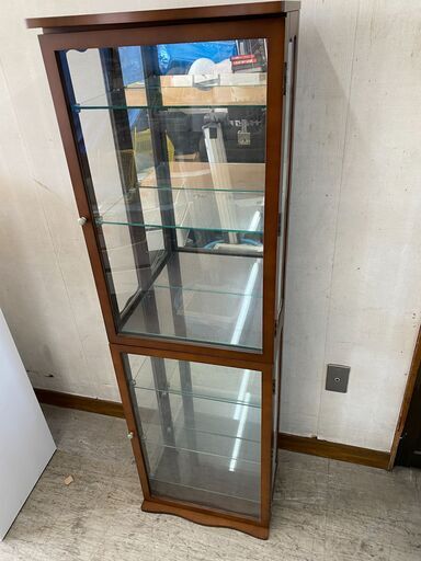 木製ガラスショーケース 横幅45cm 高さ150cm 奥行30cm 都内近郊配送可能 埼玉県八潮市 東京都東村山市