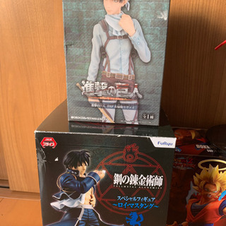 ドラゴンボール、鋼の錬金術師、進撃の巨人フィギュア7種セットの画像