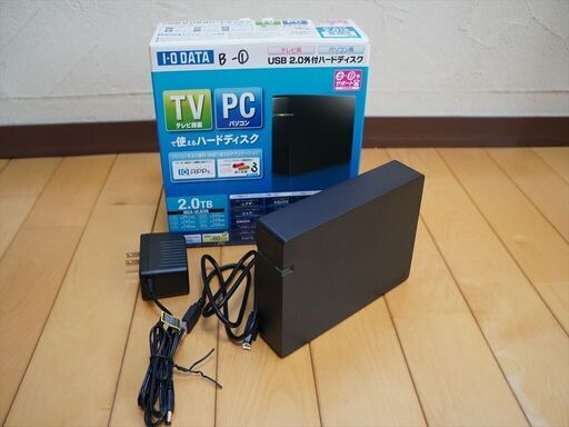 外付け　ハードディスク　HDD　2TB　I・O DATA　中古
