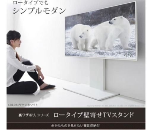 壁よせTVスタンド ロータイプ コード背面収納(M0500078)