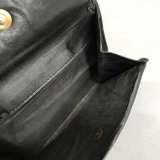 PRADA プラダ 黒レザー×ナイロン ワイルドステッチ キルティング折財布の画像