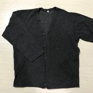 美品 UNIQLO ガーディガン グレー メンズ M 綿