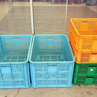 メッシュコンテナかご(中古)　6個セット　農業資材・水産加工・採取カゴ