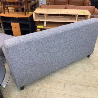 ソファ オットマン付き グレー フットスツール 足乗せ  75×143×70　買取帝国朝霞店の画像