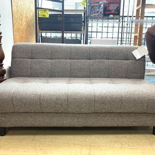 ソファ オットマン付き グレー フットスツール 足乗せ  75×143×70　買取帝国朝霞店の画像