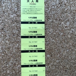 りすぱ豊橋　トレーニングルーム回数券の画像