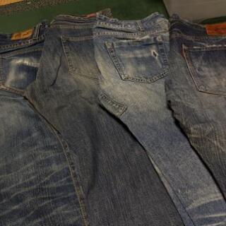 国産デニム4本　34インチ　トランクス6枚付の画像