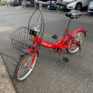 交渉中 可愛い赤色 折りたたみ自転車