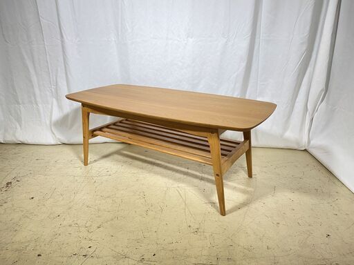 大川家具 センターテーブル リビングテーブル ナチュラル 中古品