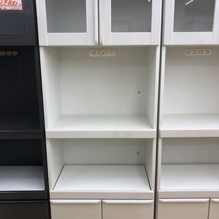 未使用　2面食器棚　レンジボード　MINA-70 RB