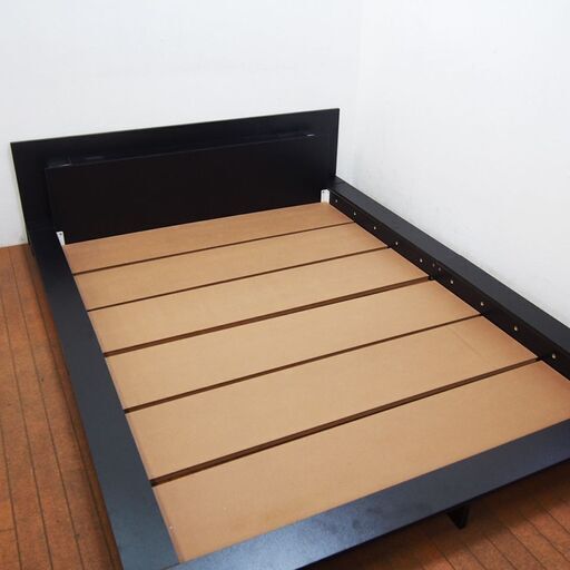 【ダブルベッド/未使用アウトレット品】【マットレス/使用3ヵ月】ダブルサイズ ローベッド & デュアルポケットマットレス (DA08)