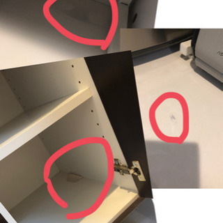 決まりました　食器棚　カップボード　幅90 ブラウン　茶色　鏡面の画像