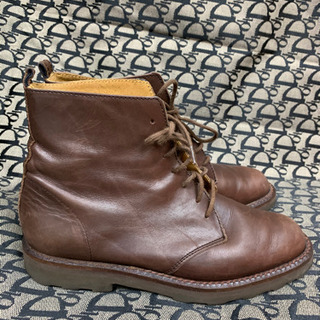 レザーブラウンショートブーツ🥾22〜22.5の画像