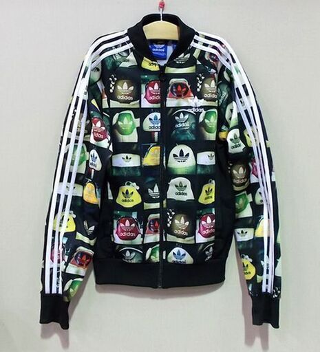 ◇アディダス ジャージ ヒールタブ柄 S 総柄 トラックトップ 指原莉乃着 adidas スニーカーグラフィック 札幌市東区 新道東店