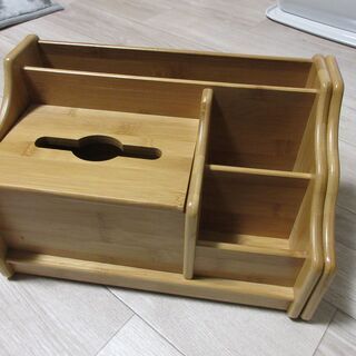 【多機能収納ボックス 伸縮型ブックスタンド 天然竹製】