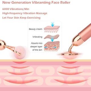 電動美顔器 美顔マッサージャー 天然石 24K黄金棒 超音波美顔器の画像