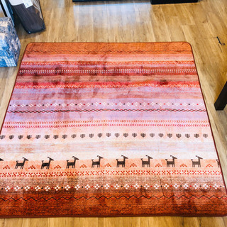 【中古】ラグカーペット 正方形 ギャベ柄 DXラディ 洗える 防音 2畳用の画像