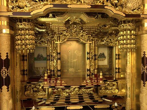 値下げ■3189■豪華な仏壇 仏教 純金箔 保証書付き 横幅約110cm インテリア オブジェ 昭和レトロ