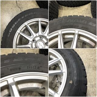 マツダ3 アクセラ 山8部！スタッドレス GOODYEAR グッドイヤー ICENAVI6 205/60R16 16インチアルミホイール4本セット doubleⅥ 5穴 16×6 1/2J PCD115 の画像