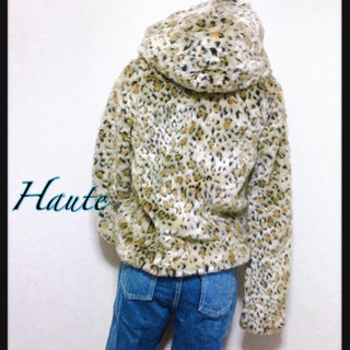 [ほぼ未使用✧︎Haute]レオパード ボア フードジャケットア...