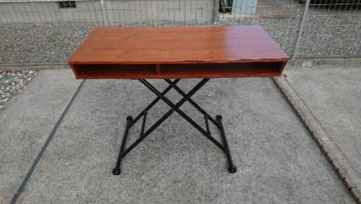 昇降式テーブル シェルフ付き