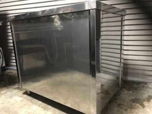 綺麗です!!【簡易清掃済み!!】脚付き!! azuma 業務用ステンレス戸棚 /スライド/900×600×800/T-373/飲食・厨